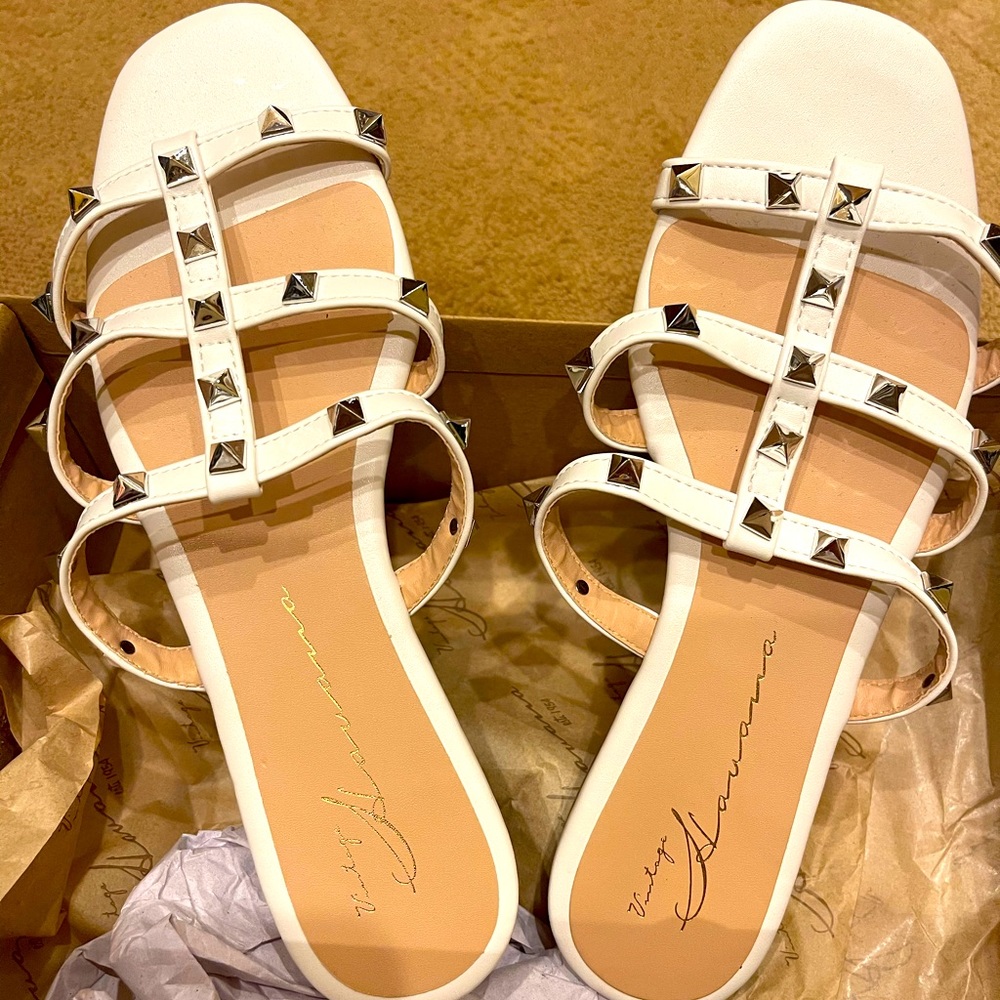 New + trendy sandals. Day or night wear.